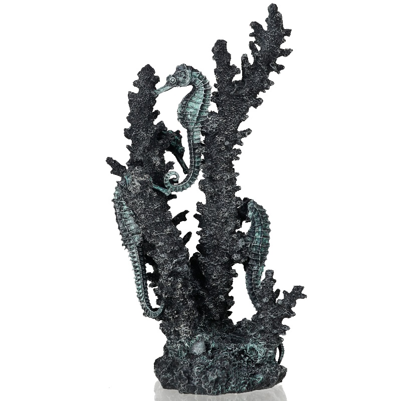Декоративный элемент "Коралл-морские коньки", seahorses on coral black M