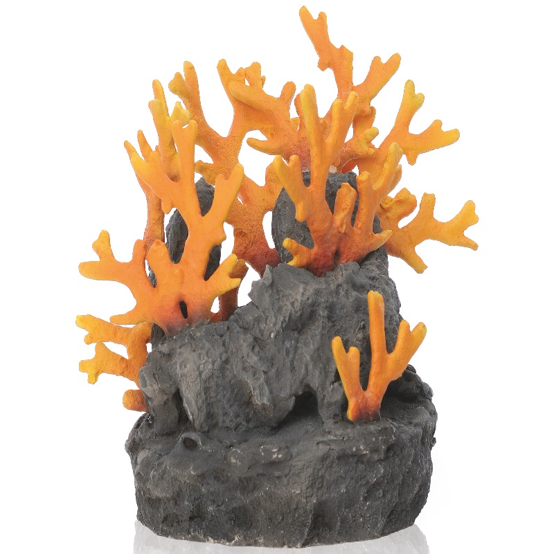 Декоративный элемент "Коралл", Lava rock with fire coral ornament