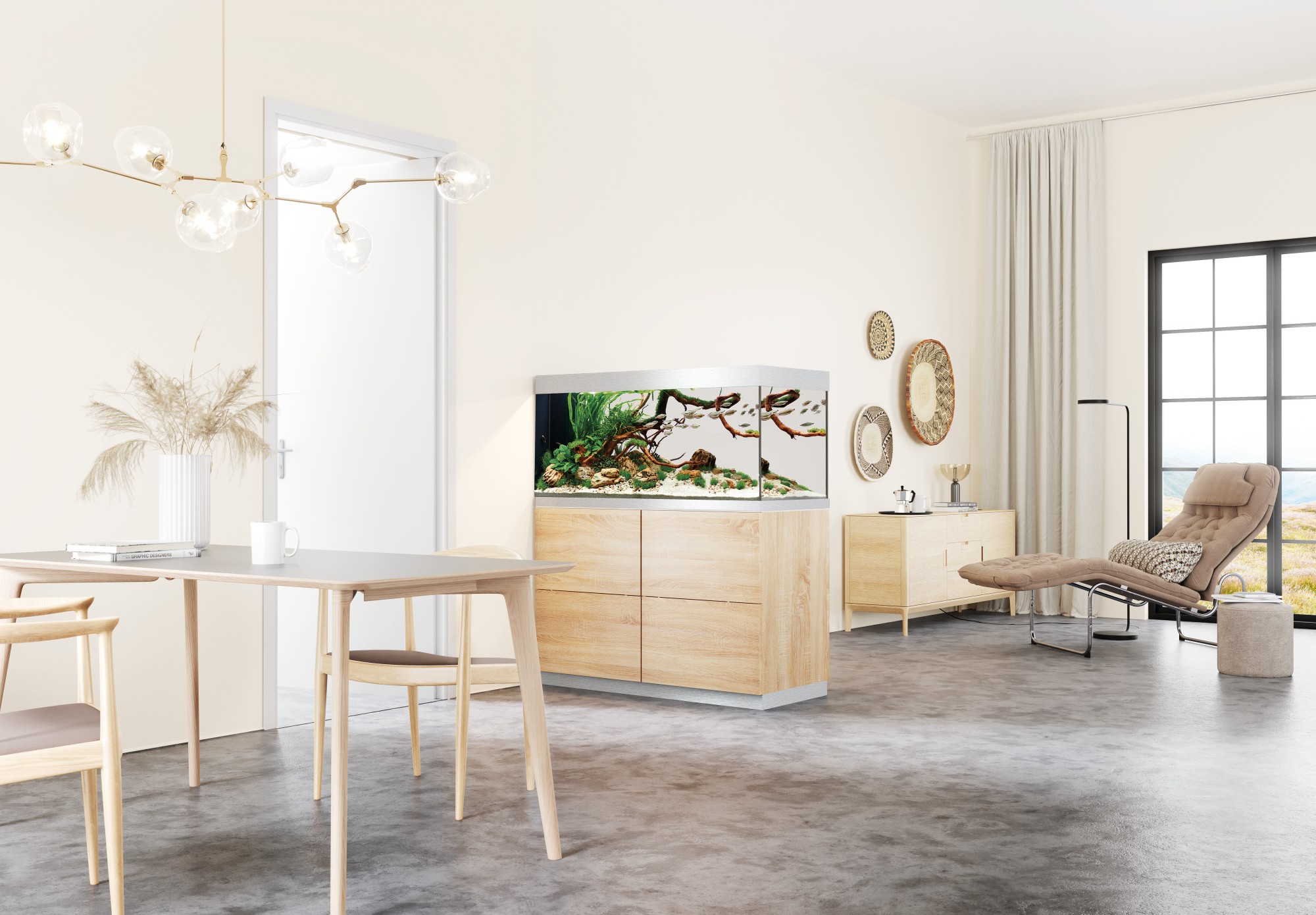 Аквариум HighLine room divider optiwhite 300 oak